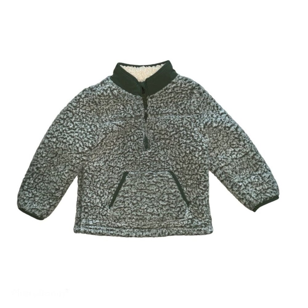 Green Faux Sherpa Pullover Size 4 VGUC
